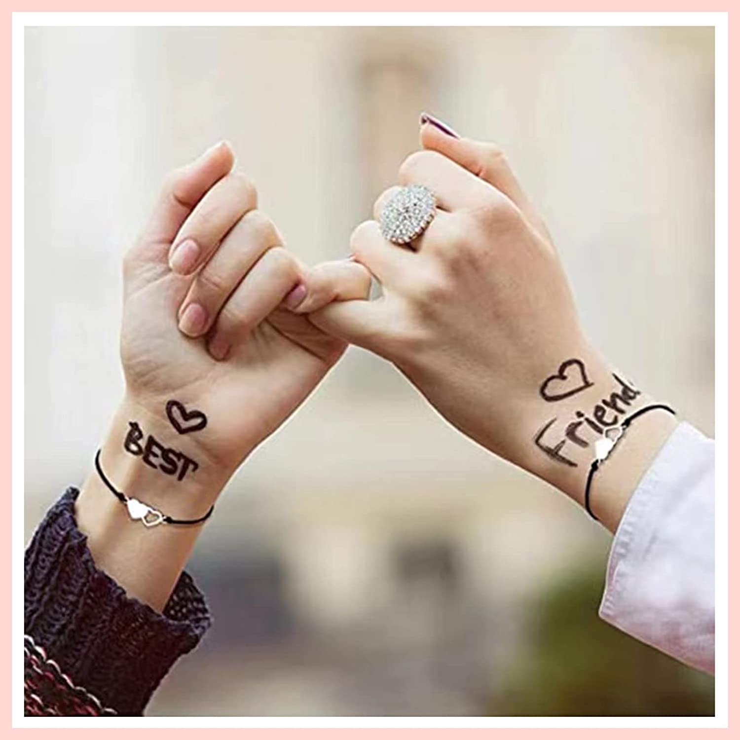 2/3/4 Pcs Charm Friendship Sister Bracelets Hollow Matching Distance Heart  Best Friend Bracelet for Women Couple Jewelry Gift
