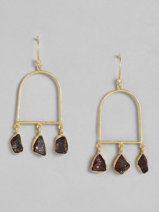 EL REGALO Gold-Toned & Red Geometric Drop Earrings - for Women and Girls
Style ID: 16287430