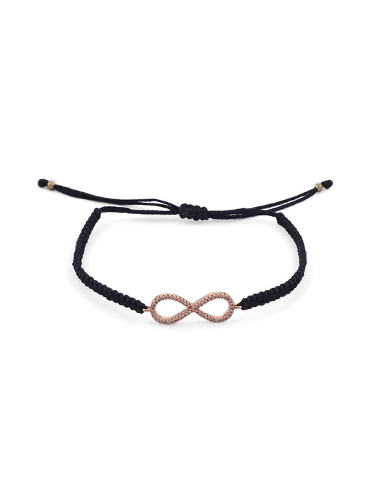 EL REGALO Women Rose Gold-Toned & Black Infinity Symbol Wraparound Bracelet - for Women and Girls
Style ID: 17147902