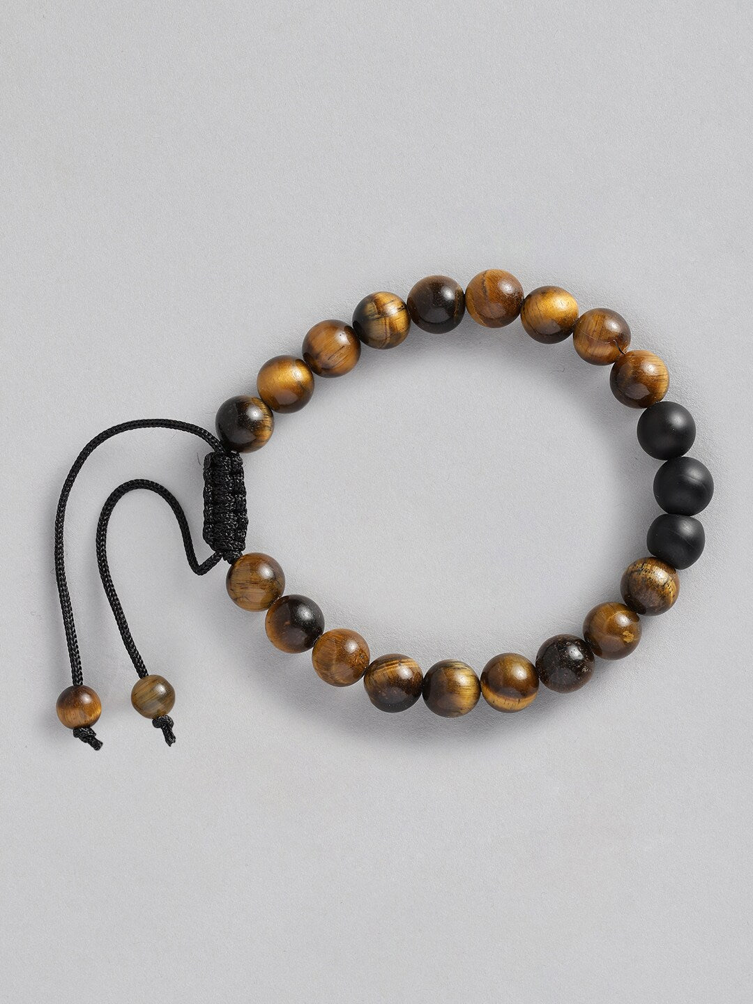 EL REGALO Men Brown & Black Tigers Eye Charm Bracelet - for Men
Style ID: 16310058