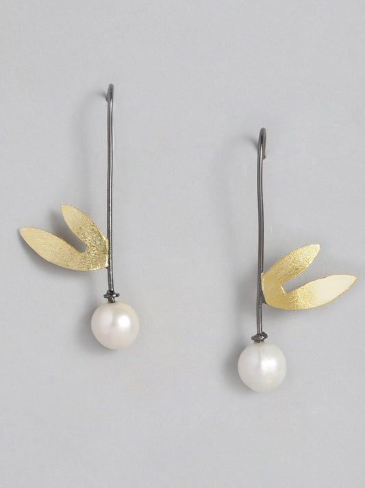EL REGALO Gold-Toned & White Leaf Shaped Drop Earrings - for Women and Girls
Style ID: 16287424