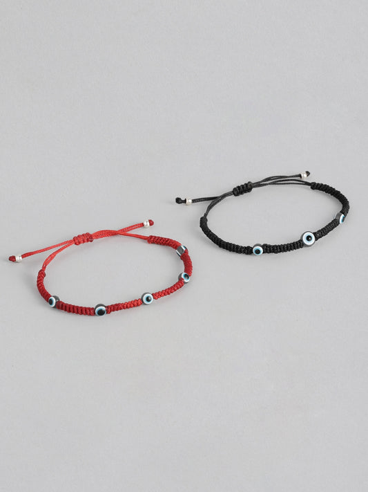 EL REGALO Unisex Pack of 2 Black & Red Charm Bracelet - for Adults-Unisex
Style ID: 16310084