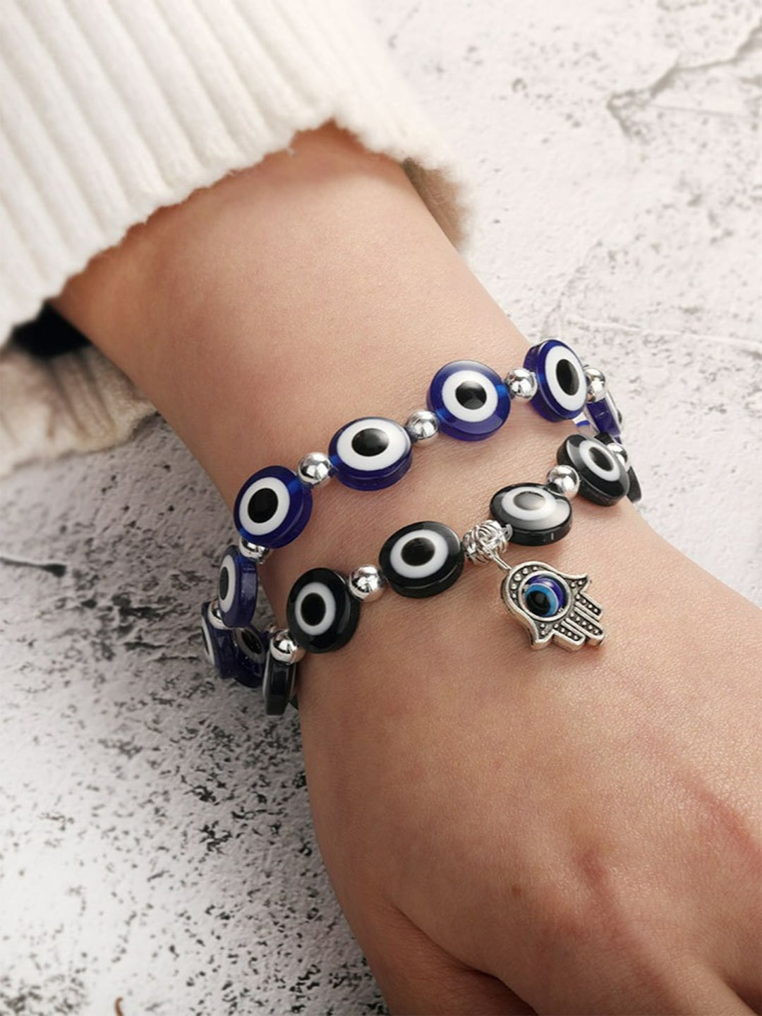 EL REGALO Unisex 2 Blue & White Charm Evil Eyed Bracelet - for Adults-Unisex
Style ID: 17024944