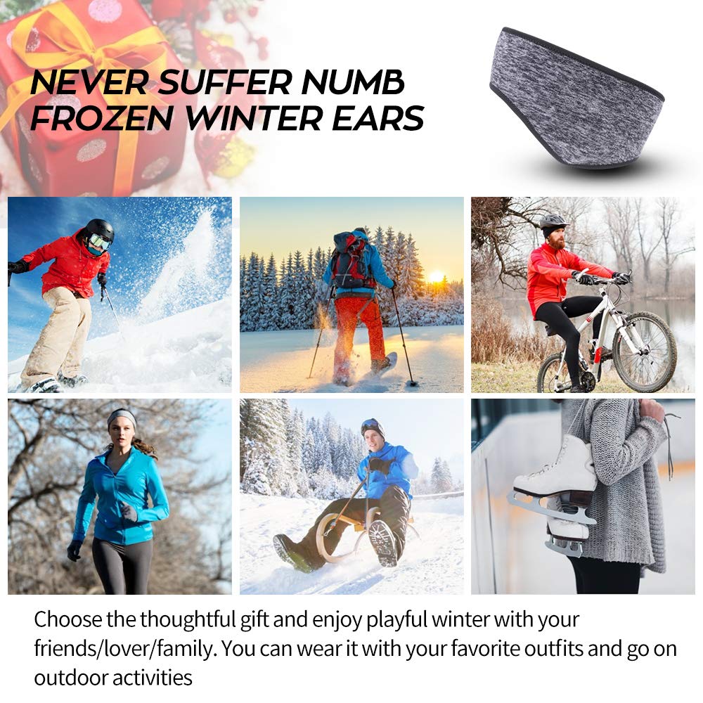 EL REGALO Ear Warmer Headbands- Winter Sport Ear Muffs for Men & Women- Warm & Stretch Fleece Earmuffs for Running,Skiing,Cycling,Sports & Daily Wear-Full Ear Cover