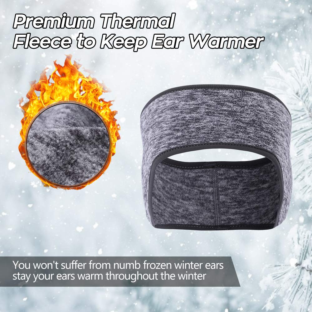 EL REGALO Ear Warmer Headbands- Winter Sport Ear Muffs for Men & Women- Warm & Stretch Fleece Earmuffs for Running,Skiing,Cycling,Sports & Daily Wear-Full Ear Cover