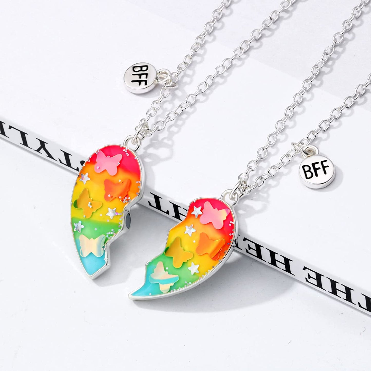 Best Friend Necklace Gifts Magnetic Matching Friendship Necklace 2 Girls  Sister | eBay