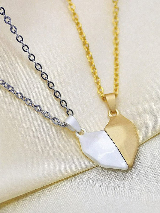 EL REGALO Unisex Silver-Toned & Gold-Toned Couple Heart Necklace - for Adults-Unisex
Style ID: 17035928