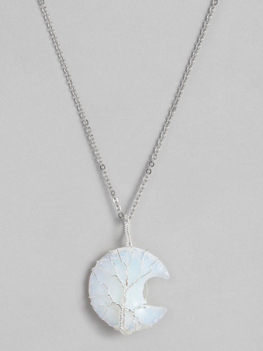 EL REGALO White Tree of Life Moon Shaped Handcrafted Link Necklace - for Women and Girls
Style ID: 16216026