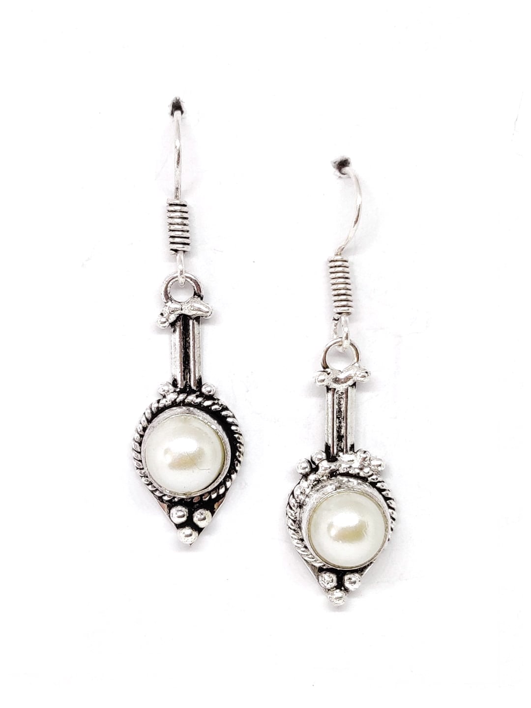 EL REGALO Silver-Toned & White German Silver Contemporary Drop Earrings - for Women and Girls
Style ID: 16770294