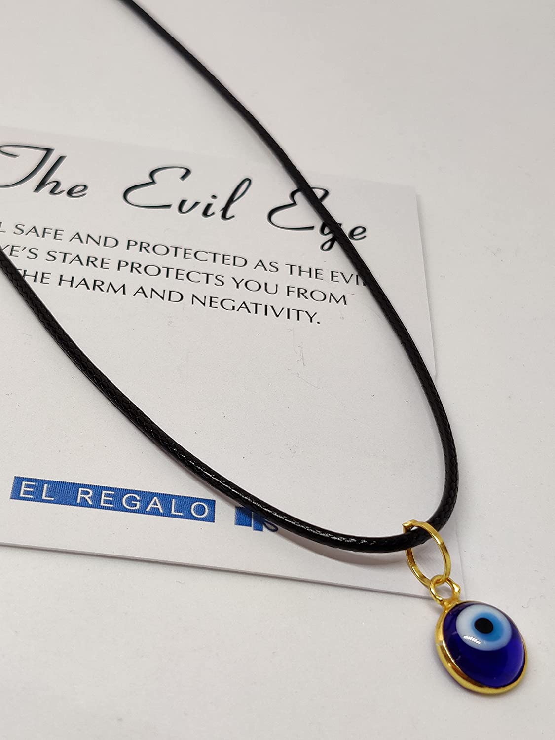 El Regalo 1 PC Elegant Evil Eye Necklace - Evil Eye Handmade Glass Lamp work Unisex Pendant Necklace for Men, Women, Girls & Boys | Evil Eye Pendant Necklace