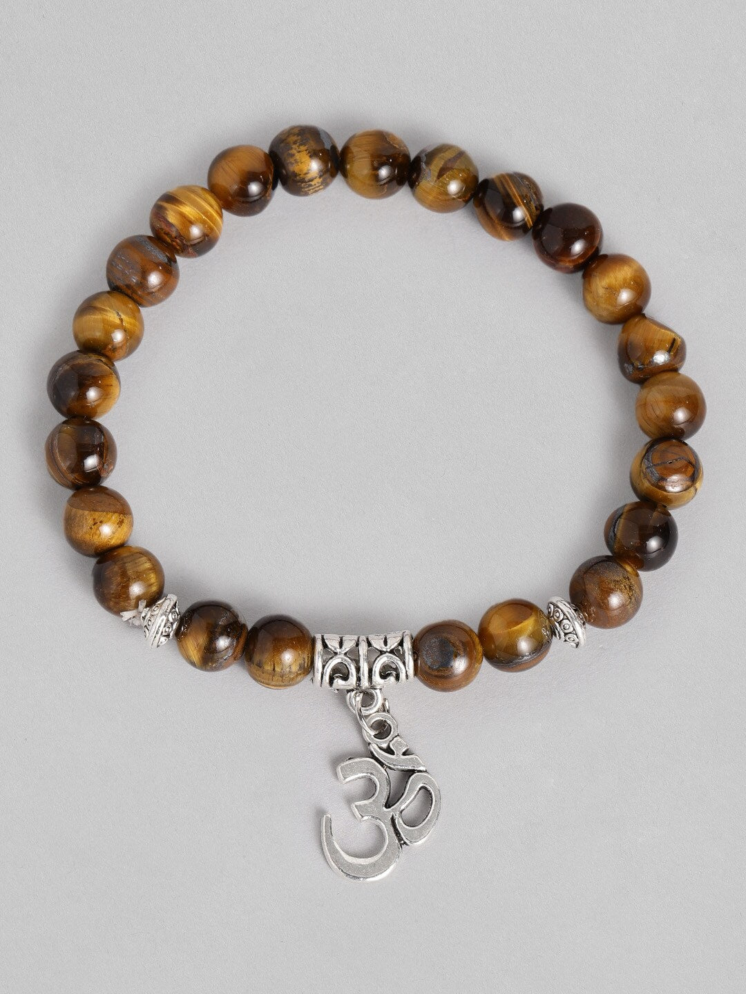 EL REGALO Men Brown & Silver-Toned Handcrafted Om Elasticated Charm Bracelet - for Men
Style ID: 16186550