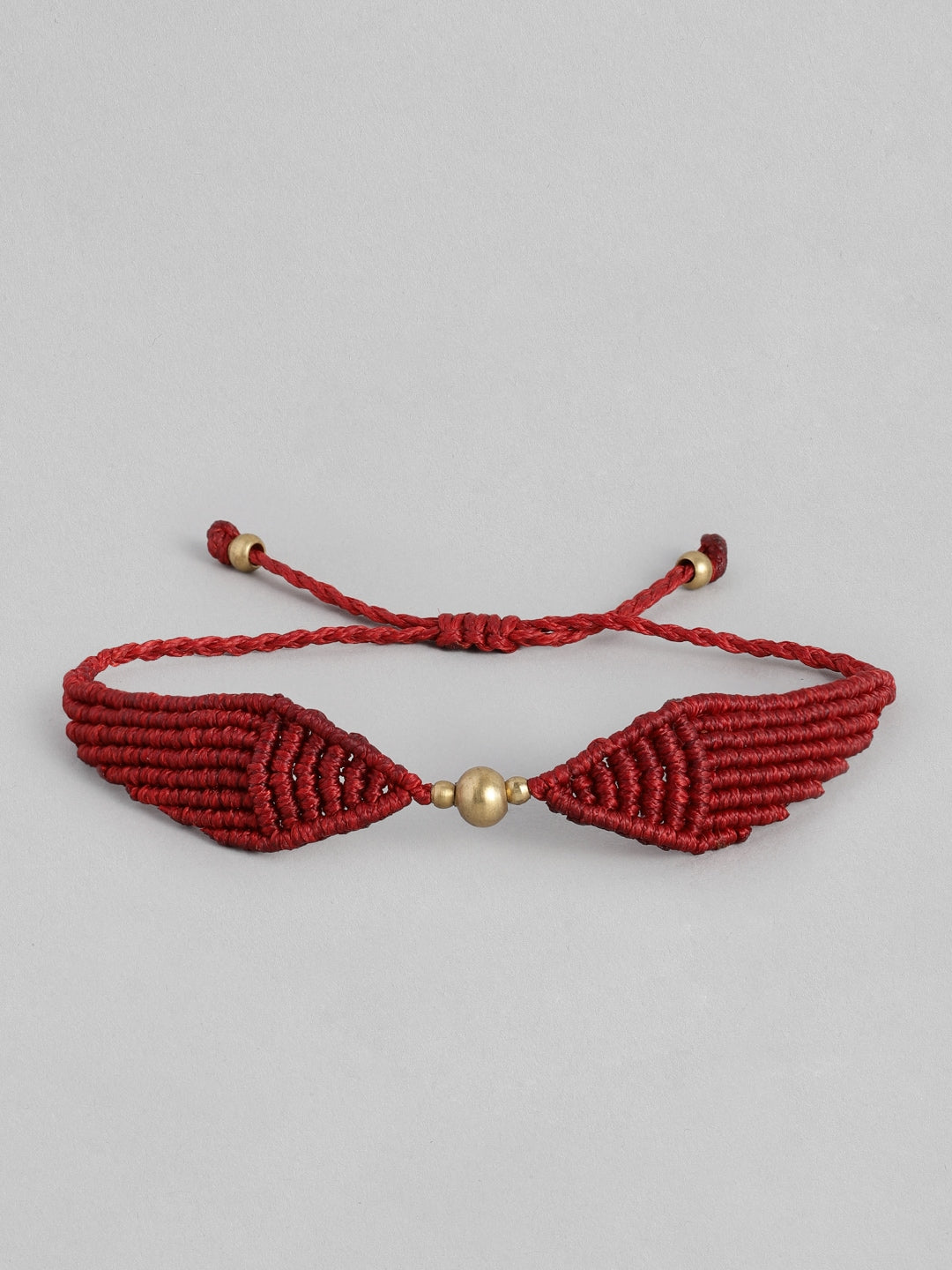 EL REGALO Unisex Maroon & Gold-Toned Macrame Snitch Handcrafted Wraparound Bracelet - for Adults-Unisex
Style ID: 16186532