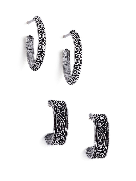 EL REGALO Black Geometric Half Hoop Earrings - for Women and Girls
Style ID: 17227300