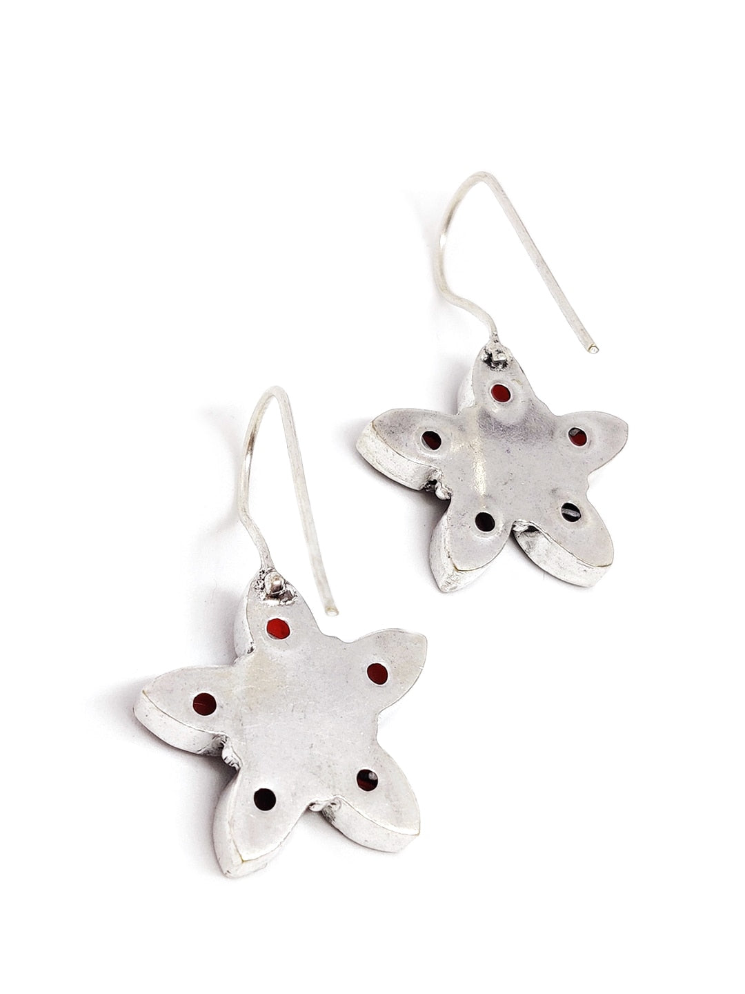 EL REGALO Red Floral German Silver Drop Earrings - for Women and Girls
Style ID: 16770276