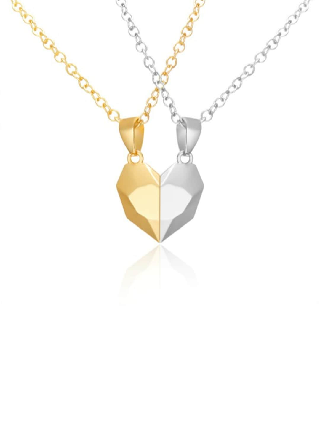 EL REGALO Unisex Silver-Toned & Gold-Toned Couple Heart Necklace - for Adults-Unisex
Style ID: 17035928