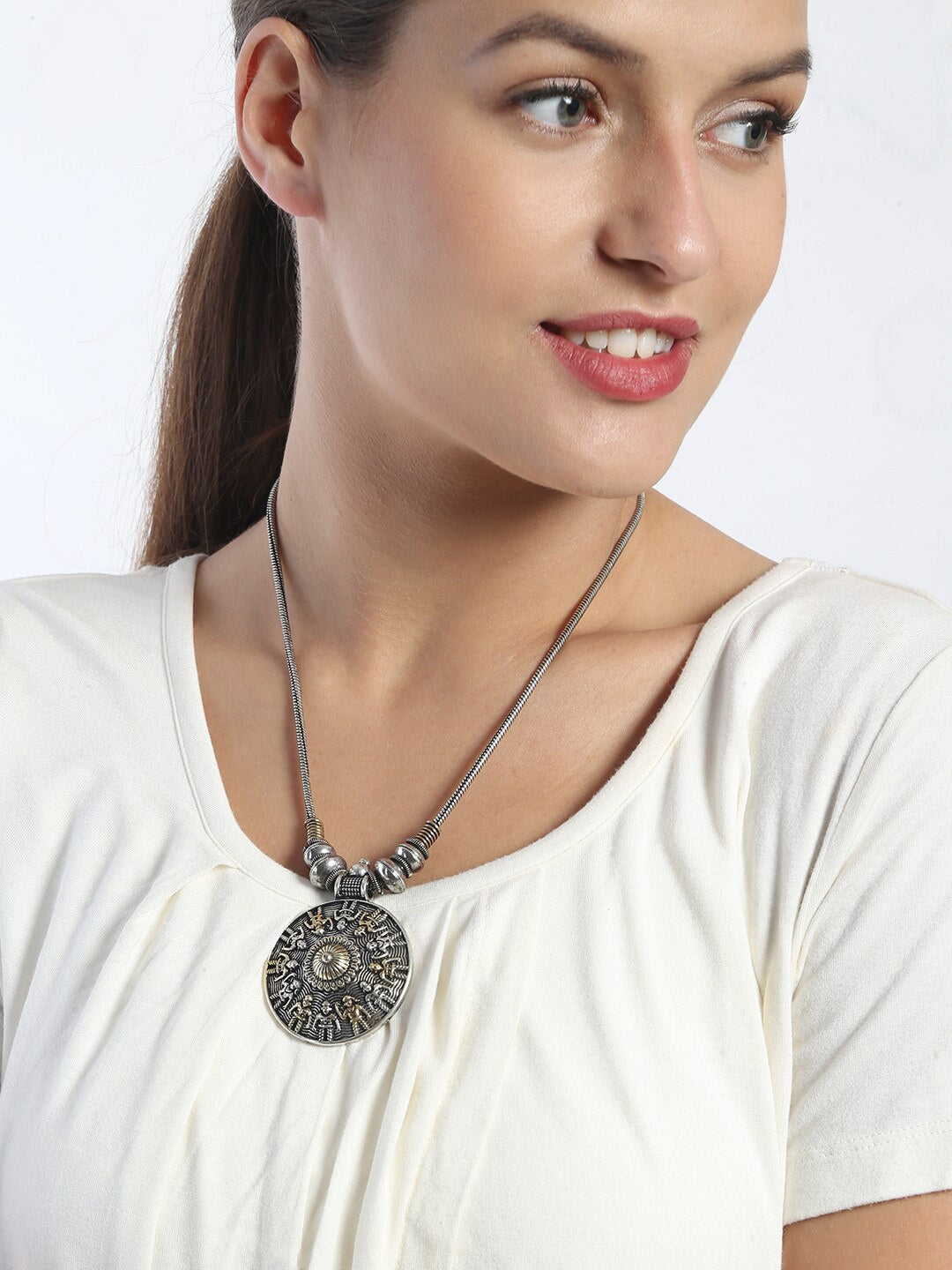 EL REGALO Silver-Toned Brass Handcrafted Necklace - for Women and Girls
Style ID: 17206368