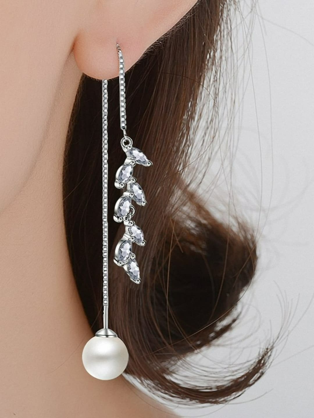 EL REGALO Silver-Toned Oval Drop Earrings - for Women and Girls
Style ID: 16991458