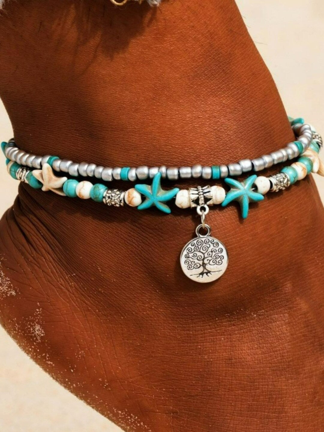 EL REGALO Silver-Toned & Blue Beaded Anklet - for Women and Girls
Style ID: 16991464