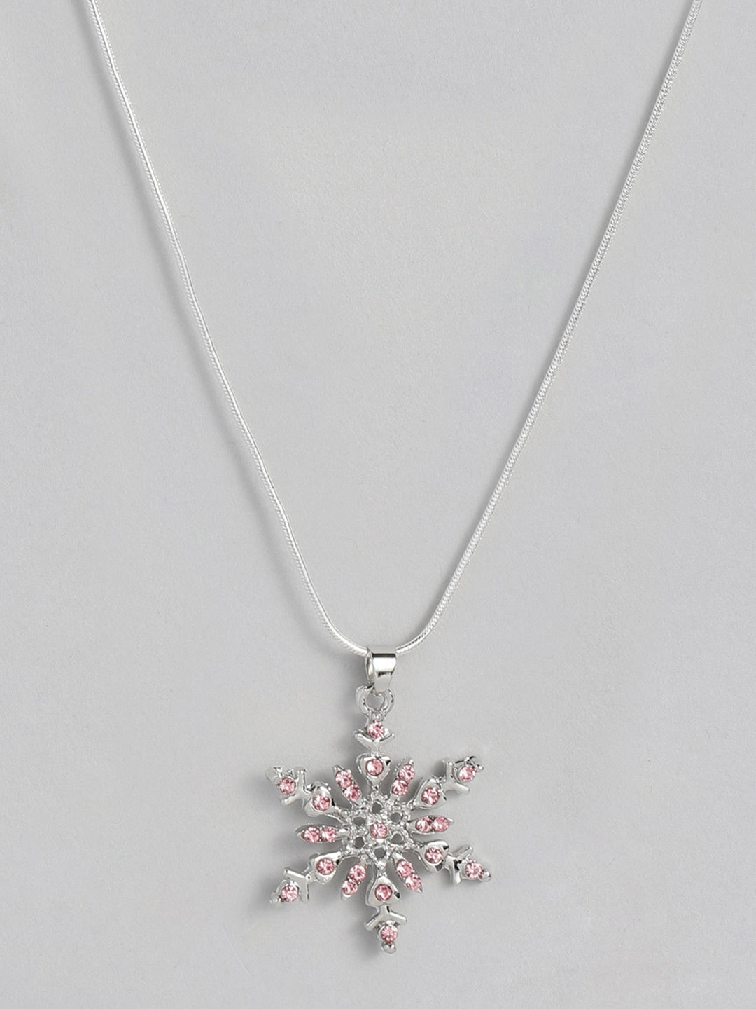 EL REGALO Women Pink & Silver-Toned Snow- Flake-Necklace Chain - for Women and Girls
Style ID: 16288036