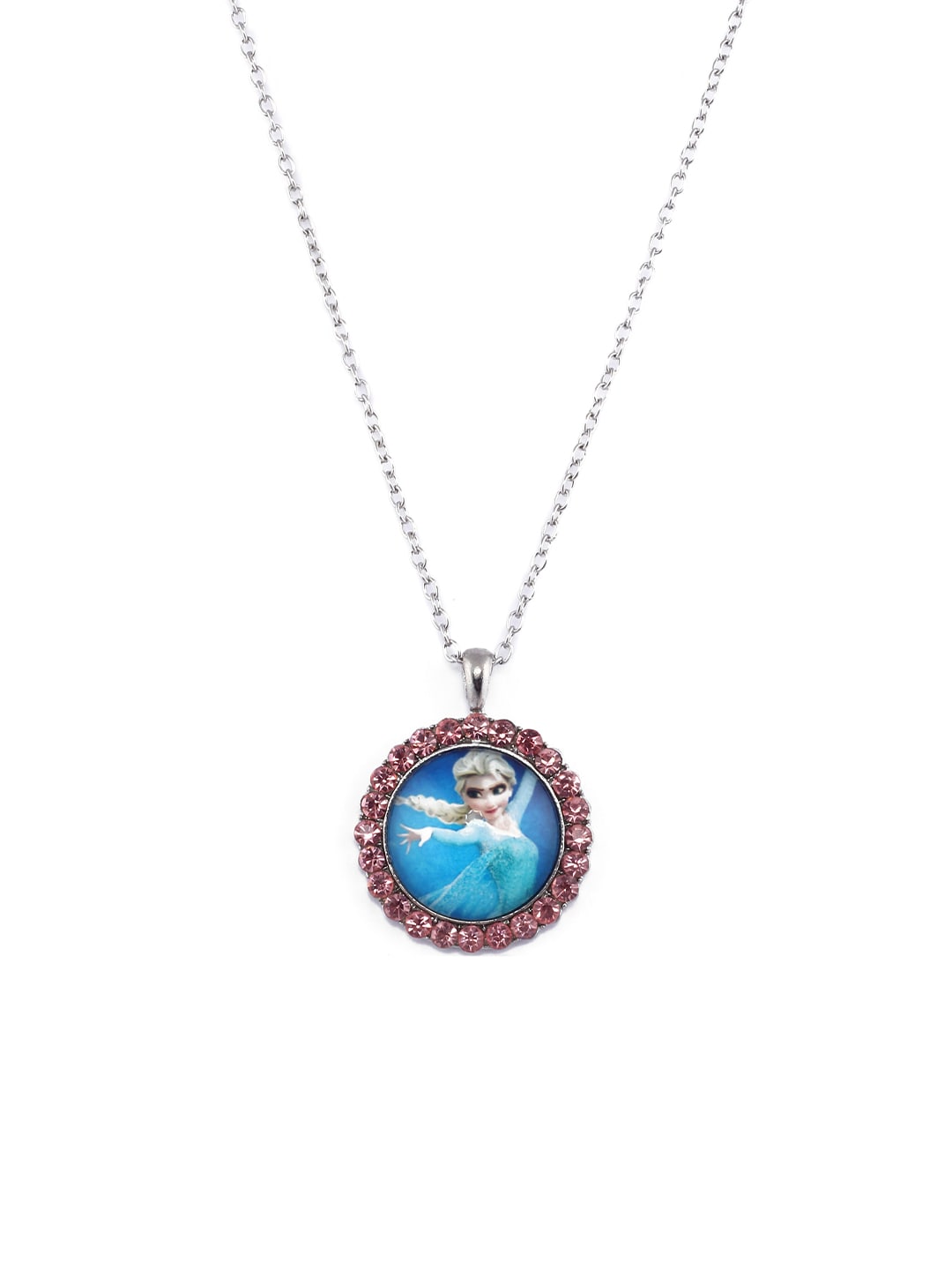 EL REGALO Girls Blue & Silver-Toned Elsa Printed Stone Studded Necklace - for Kids-Girls
Style ID: 17317184