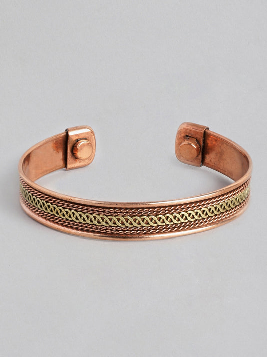 EL REGALO Men Copper-Toned & Gold-Toned Brass Handcrafted Brass-Plated Cuff Bracelet - for Men
Style ID: 15980620