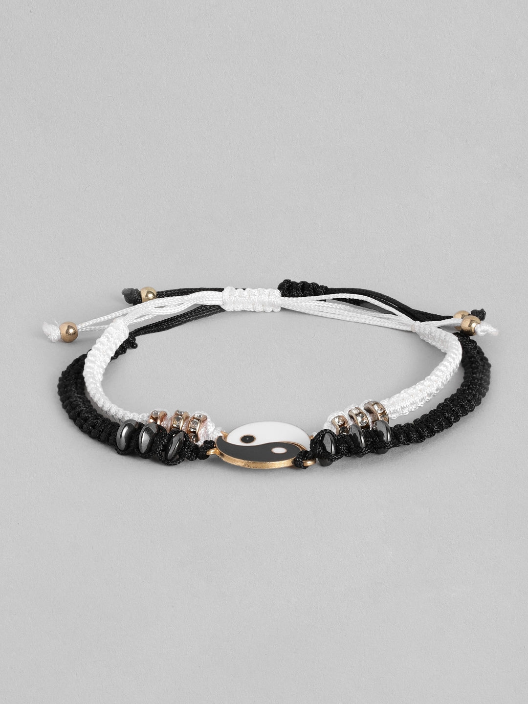 EL REGALO Unisex Pack of 2 Black & White Charm Bracelet - for Adults-Unisex
Style ID: 16310082