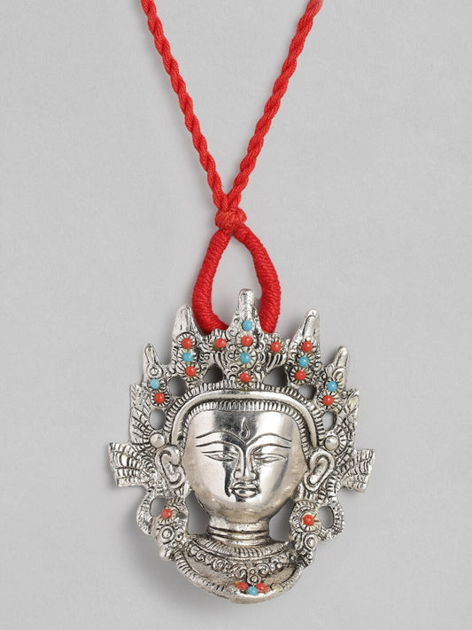 EL REGALO Silver-Toned & Red Durga German Silver Temple Necklace - for Women and Girls
Style ID: 16216024