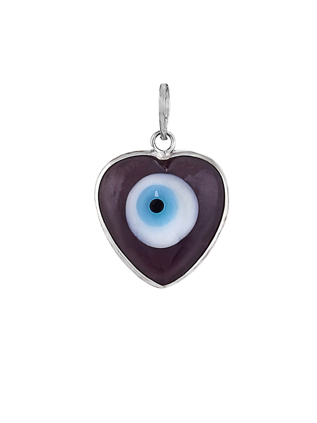 EL REGALO Silver-Toned & Purple Brass Heart-Shaped Evil Eye Pendant Necklace - for Women and Girls
Style ID: 17206388