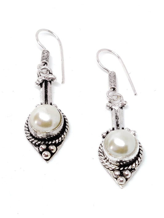 EL REGALO Silver-Toned & White German Silver Contemporary Drop Earrings - for Women and Girls
Style ID: 16770294
