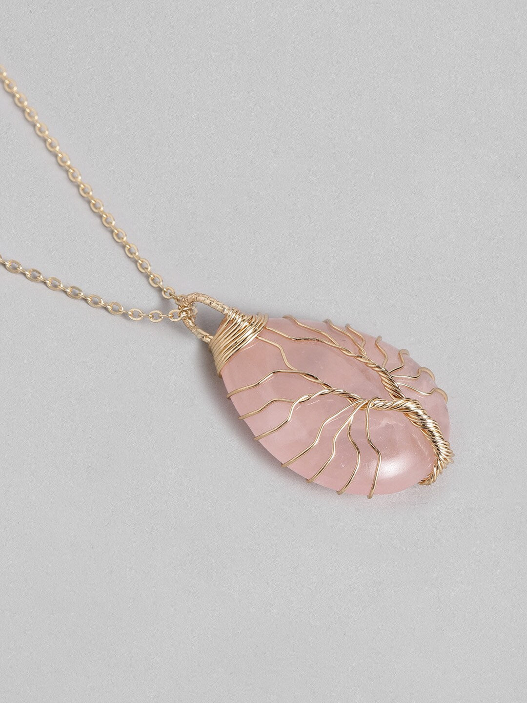 EL REGALO Pink & Gold-Toned Tree of Life Teardrop Studded Handcrafted Link Necklace - for Women and Girls
Style ID: 16216018