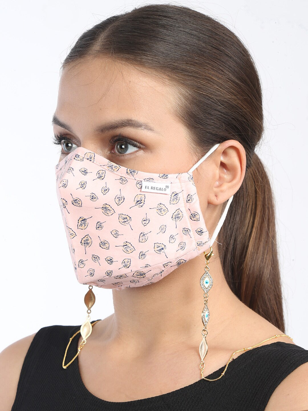 EL REGALO Women Gold-Toned & White Stone-Studded Mask Chains - for Women and Girls
Style ID: 17223070
