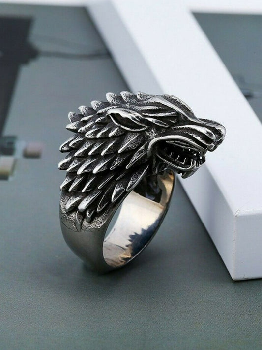EL REGALO Men Silver-Plated Oxidised Game Of Thrones Finger Ring - for Men
Style ID: 16991104