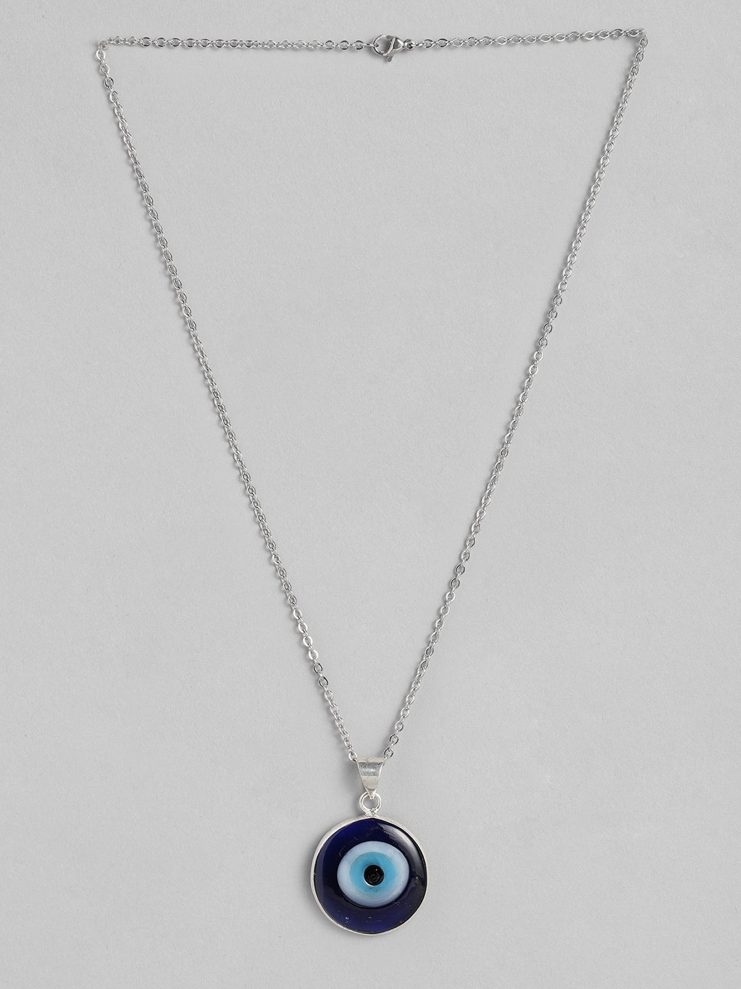 EL REGALO Navy Blue & Silver-Toned Evil Eye Bohemian Link Necklace - for Women and Girls
Style ID: 16216038