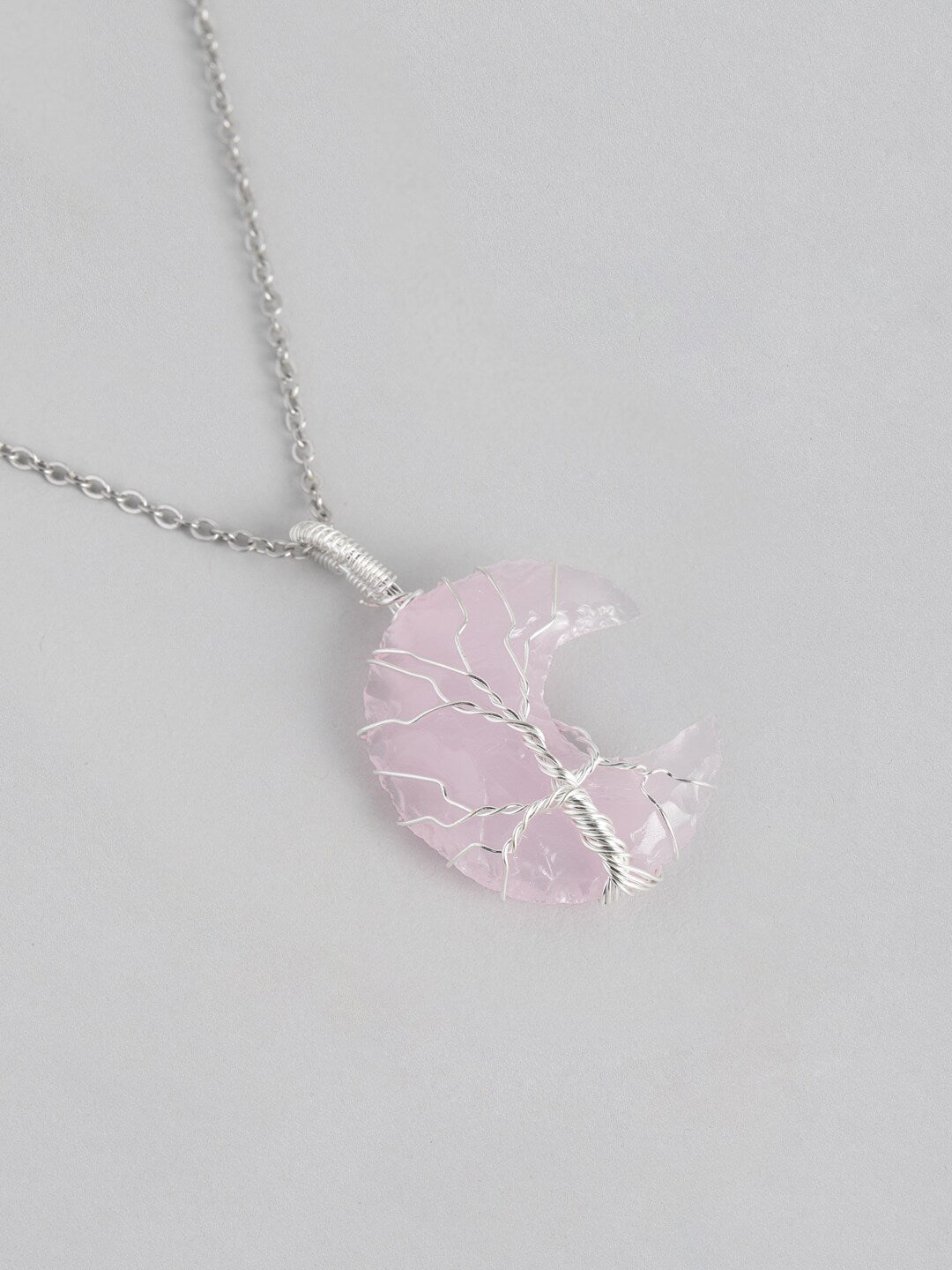 EL REGALO Pink Tree of Life Moon Shaped Handcrafted Link Necklace - for Women and Girls
Style ID: 16216030