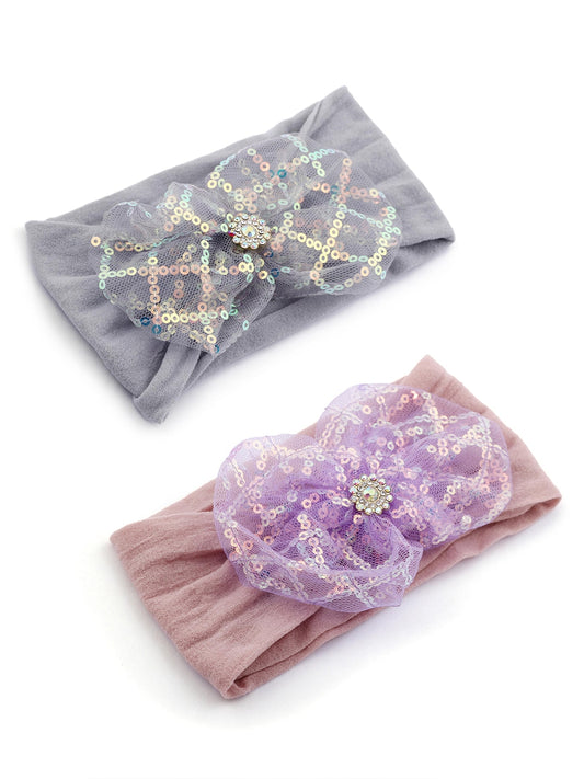 EL REGALO Girls Pink & Grey Set of 2 Lace Hairband - for Kids-Girls
Style ID: 17314218