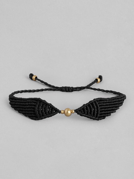 EL REGALO Unisex Black & Gold-Toned Macrame Snitch Handcrafted Wraparound Bracelet - for Adults-Unisex
Style ID: 16186552