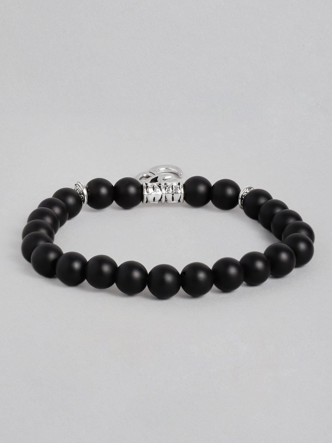 EL REGALO Men Black & Silver-Toned Handcrafted Om Elasticated Charm Bracelet - for Men
Style ID: 16186540