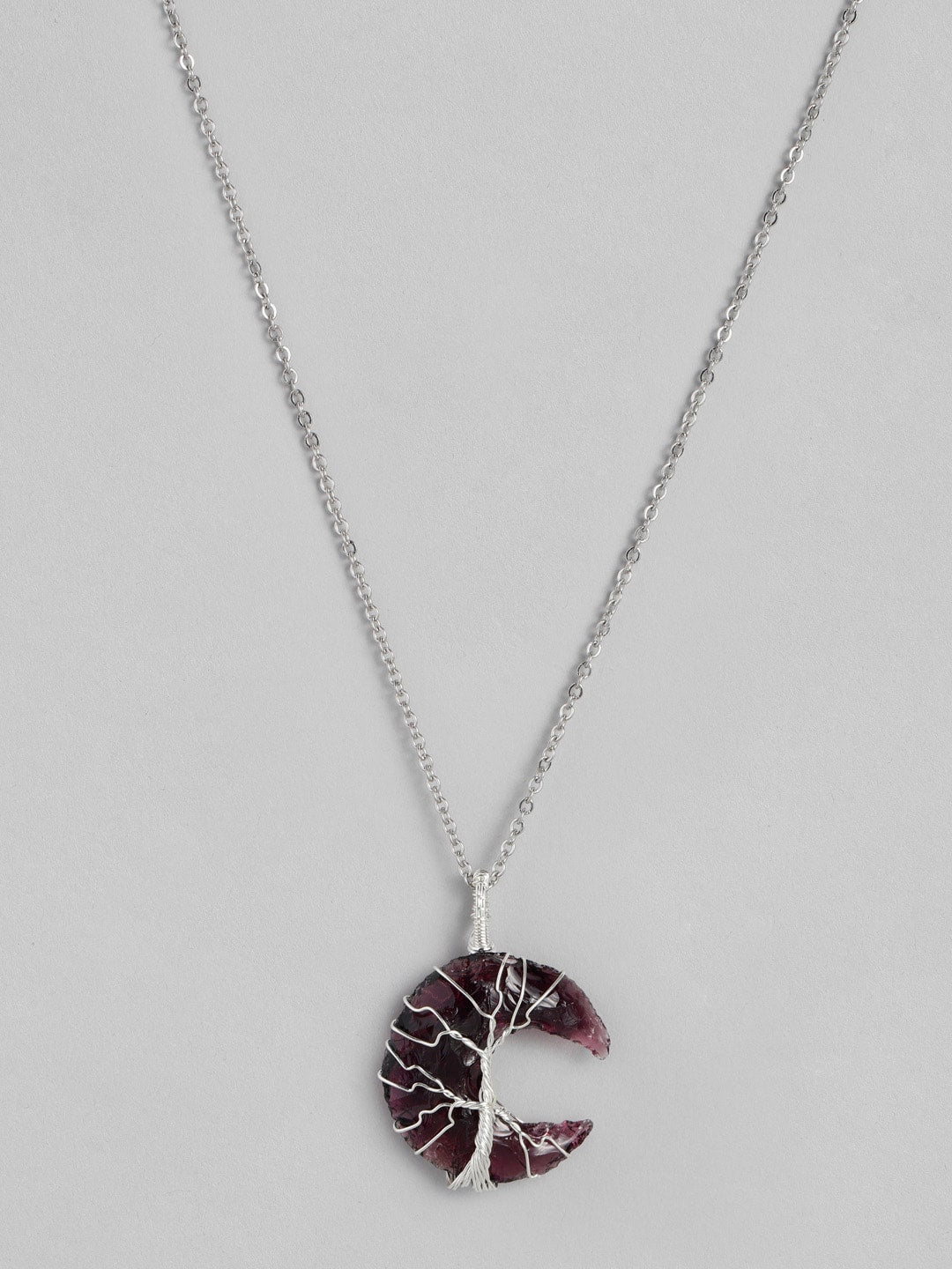 EL REGALO Purple Tree of Life Moon Shaped Handcrafted Link Necklace - for Women and Girls
Style ID: 16216044