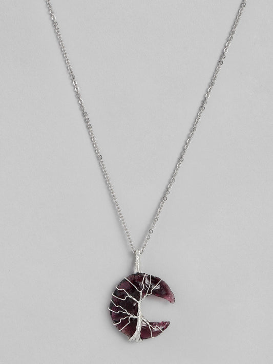 EL REGALO Purple Tree of Life Moon Shaped Handcrafted Link Necklace - for Women and Girls
Style ID: 16216044