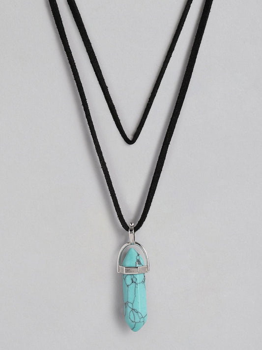 EL REGALO Mint Green & Black Bullet Layered Tribal Necklace - for Women and Girls
Style ID: 16216056