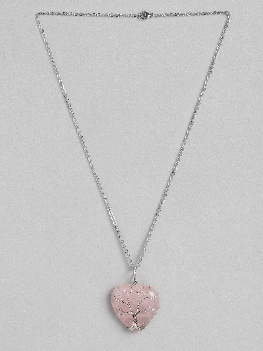 EL REGALO Pink & Silver-Toned Tree of Life Heart Shaped Handcrafted Link Necklace - for Women and Girls
Style ID: 16216060