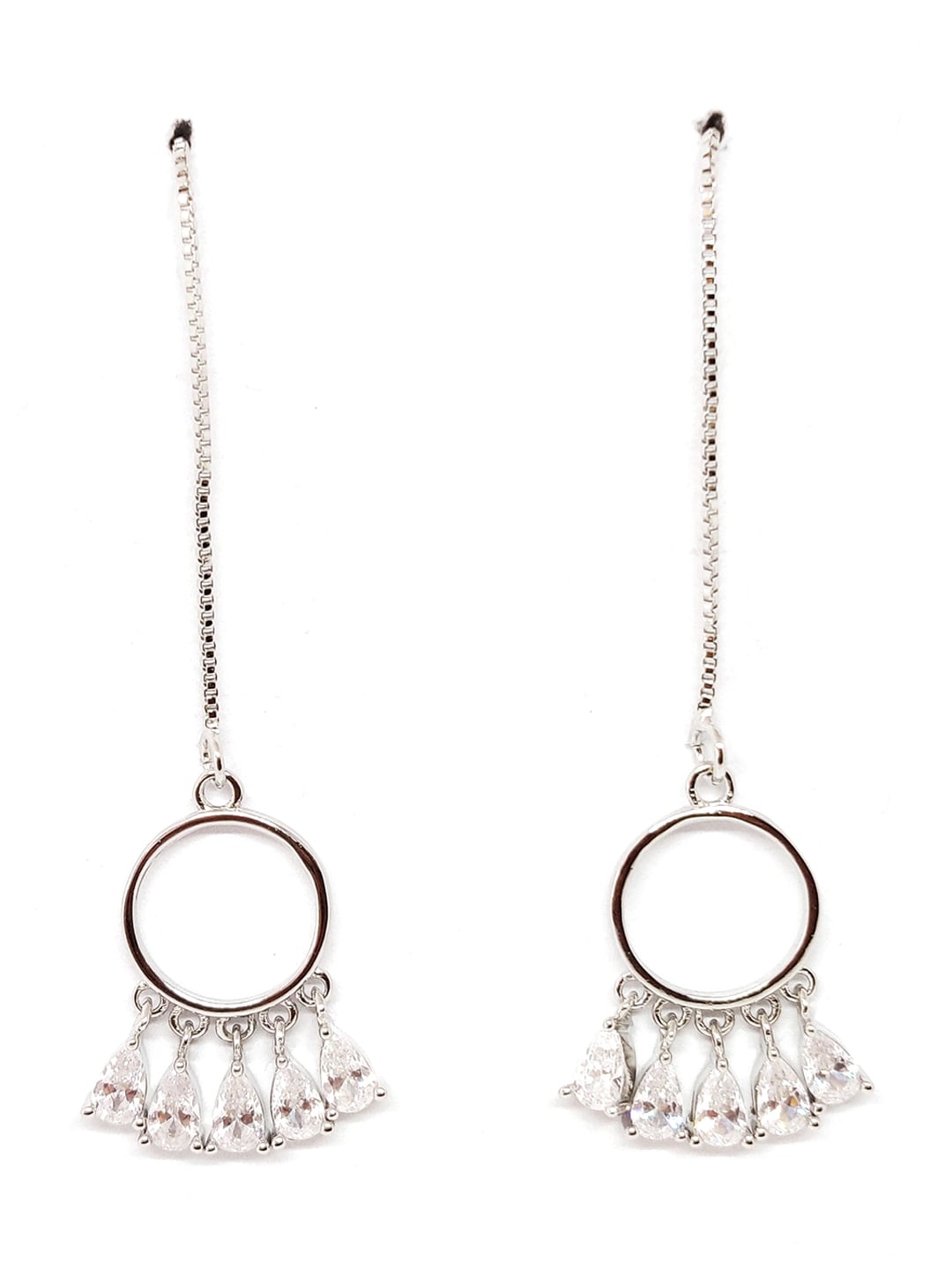 EL REGALO Silver-Toned Circular Drop Earrings - for Women and Girls
Style ID: 16770280