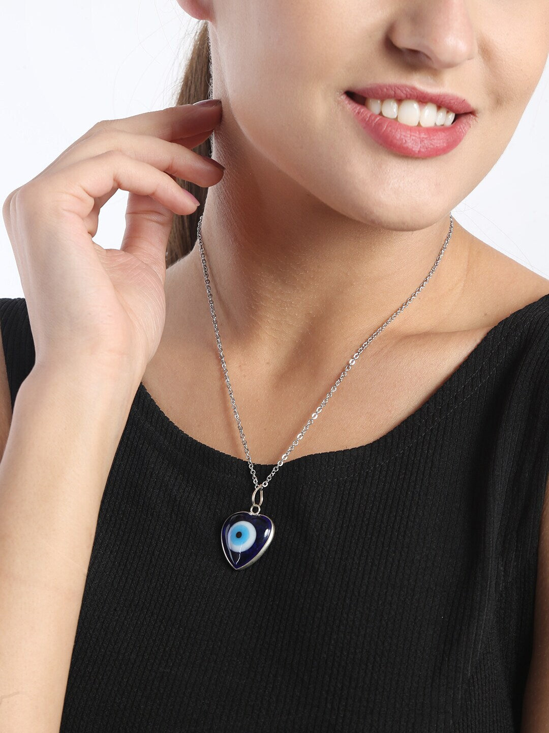 EL REGALO Women Blue Silver-Plated Evil Eye Pendent Necklace - for Women and Girls
Style ID: 17206372