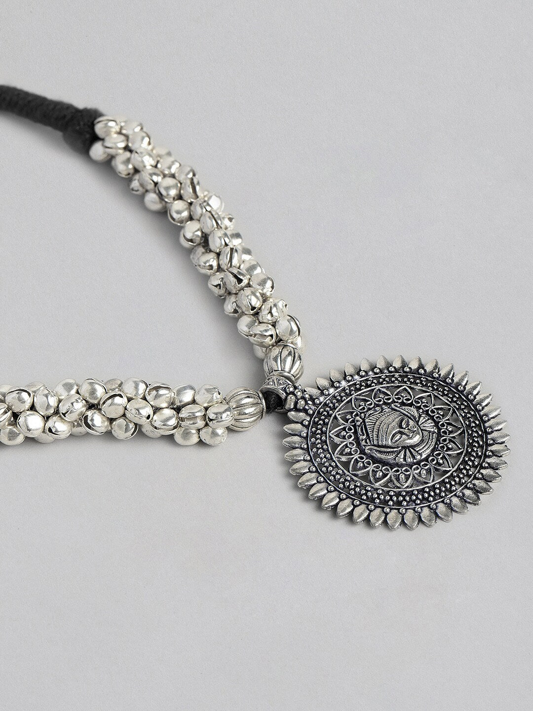 EL REGALO Silver-Toned & Black Durga-Ma-Pendant Necklace - for Women and Girls
Style ID: 16288040