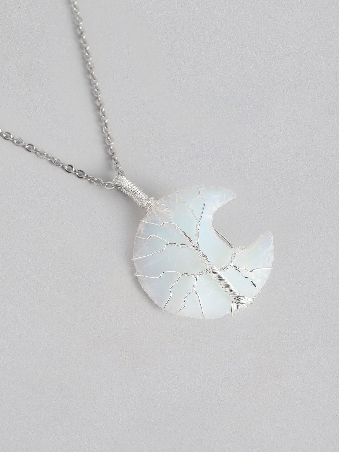 EL REGALO White Tree of Life Moon Shaped Handcrafted Link Necklace - for Women and Girls
Style ID: 16216026