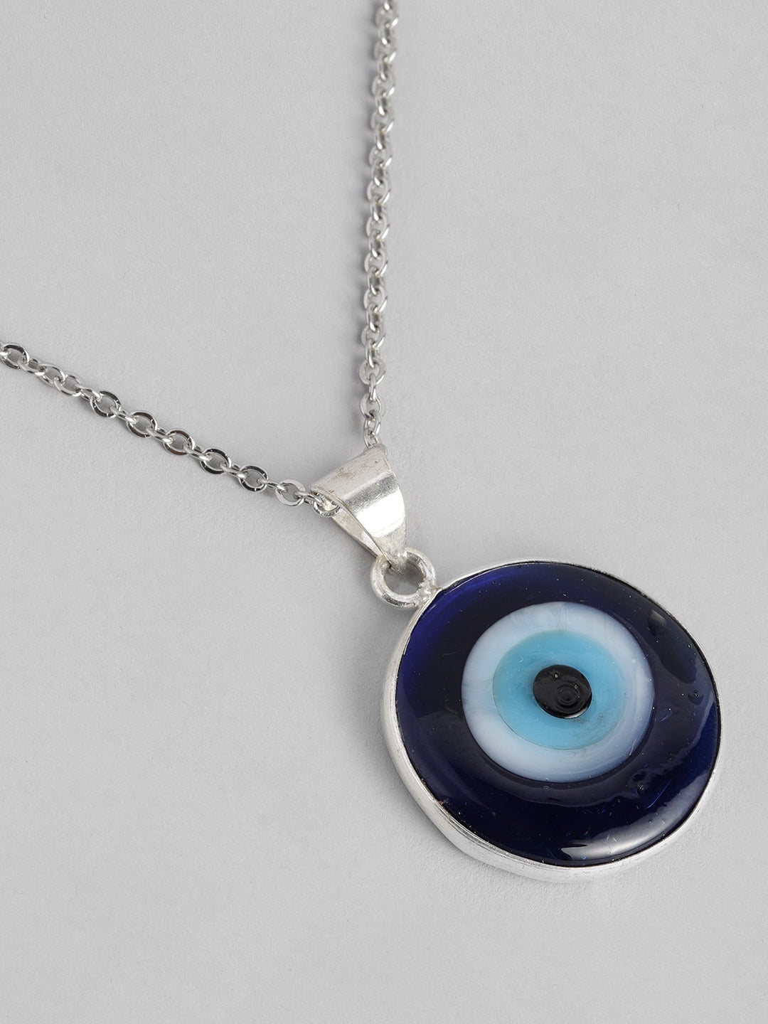 EL REGALO Navy Blue & Silver-Toned Evil Eye Bohemian Link Necklace - for Women and Girls
Style ID: 16216038