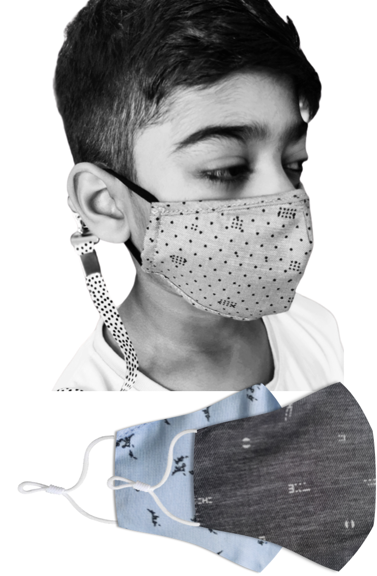 EL REGALO - Back to school 2 Masks and 2 Lanyards Combo for Kids boys and Girls